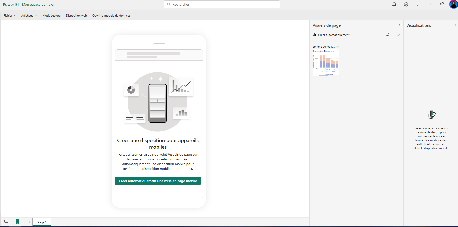 power bi vue mobile