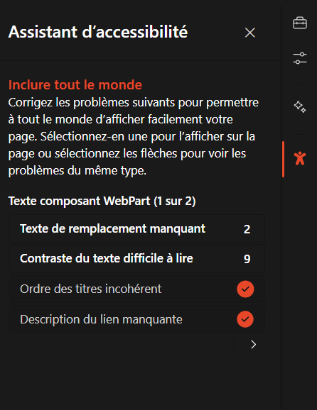 sharepoint assistant accessibilite